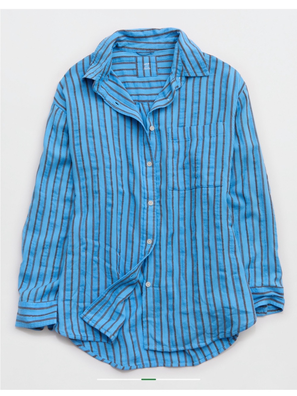 Aerie Day Off Blue Striped Button Down Shirt/Top size XL